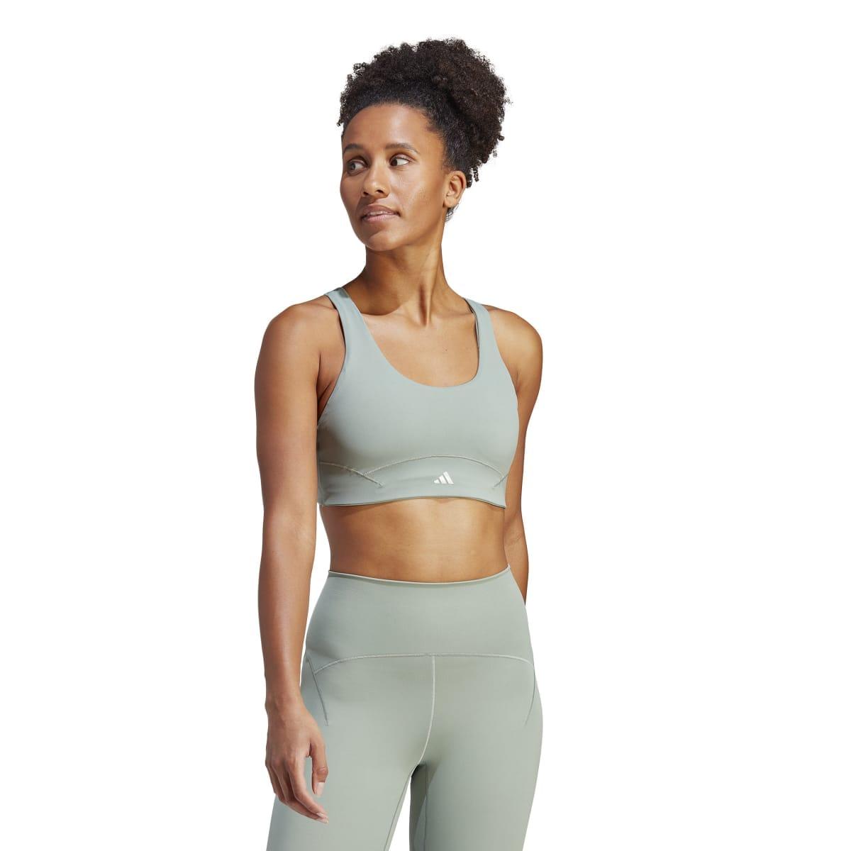 Silver - Lifestyle - Adidas Womens-Ladies Medium Support Sports Bra