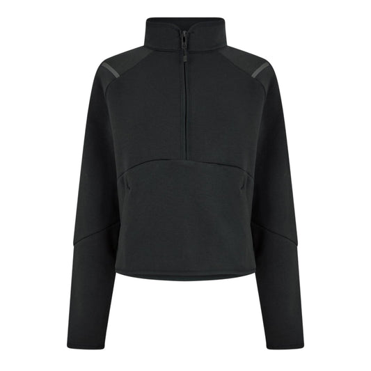 Black - Front - Under Armour Womens-Ladies Unstoppable Fleece Quarter Zip Regular Sweatshirt