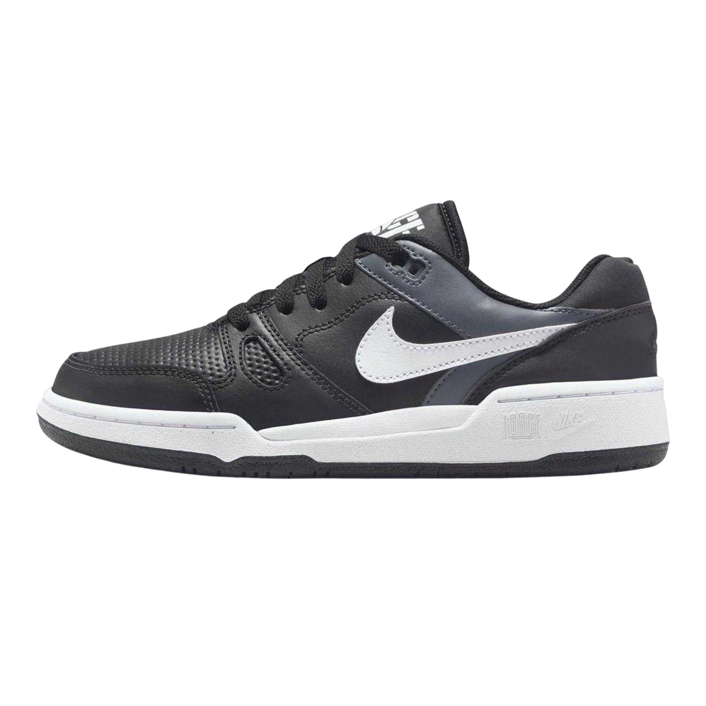 Black-White - Back - Nike Childrens-Kids Full Force Leather Shoes