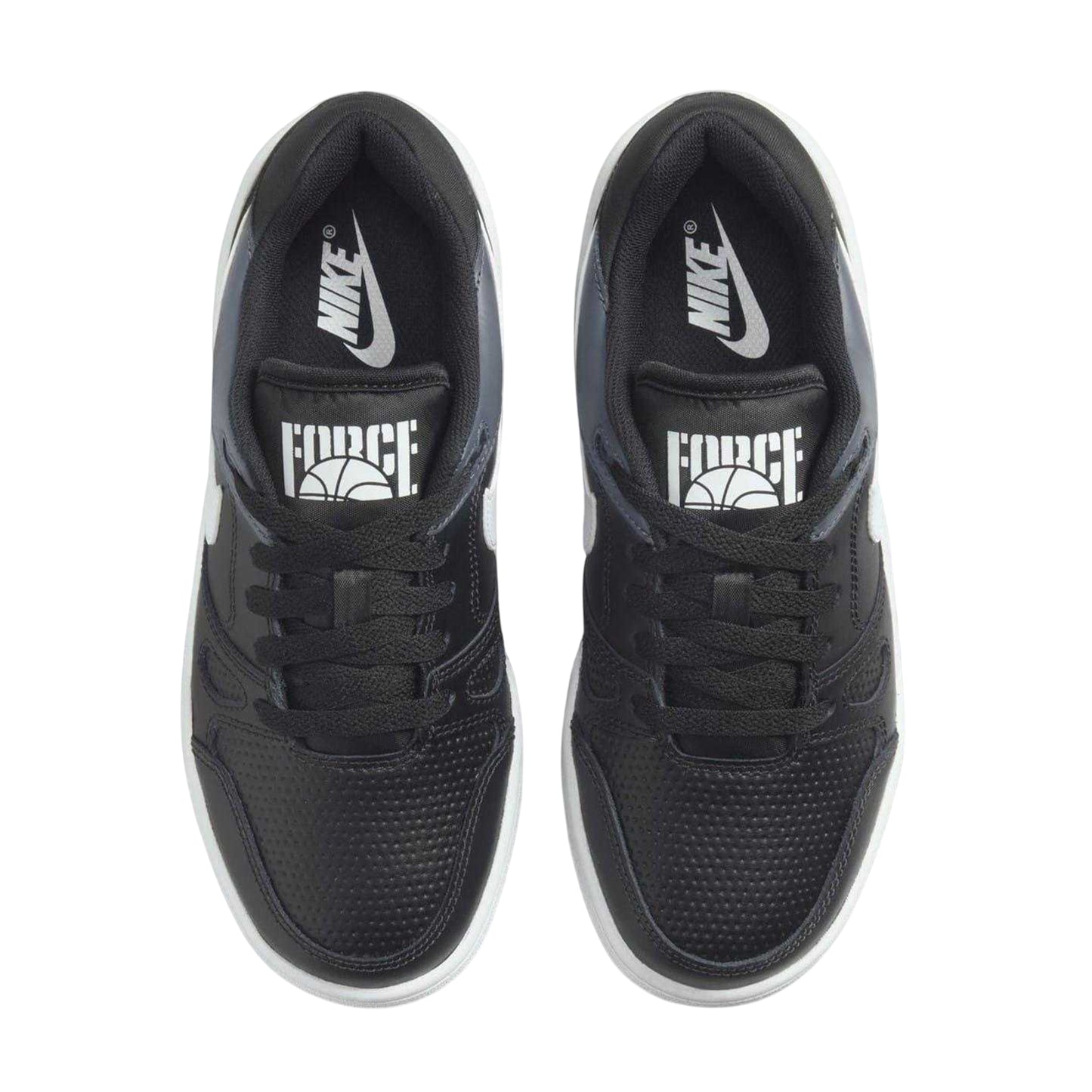 Black-White - Side - Nike Childrens-Kids Full Force Leather Shoes