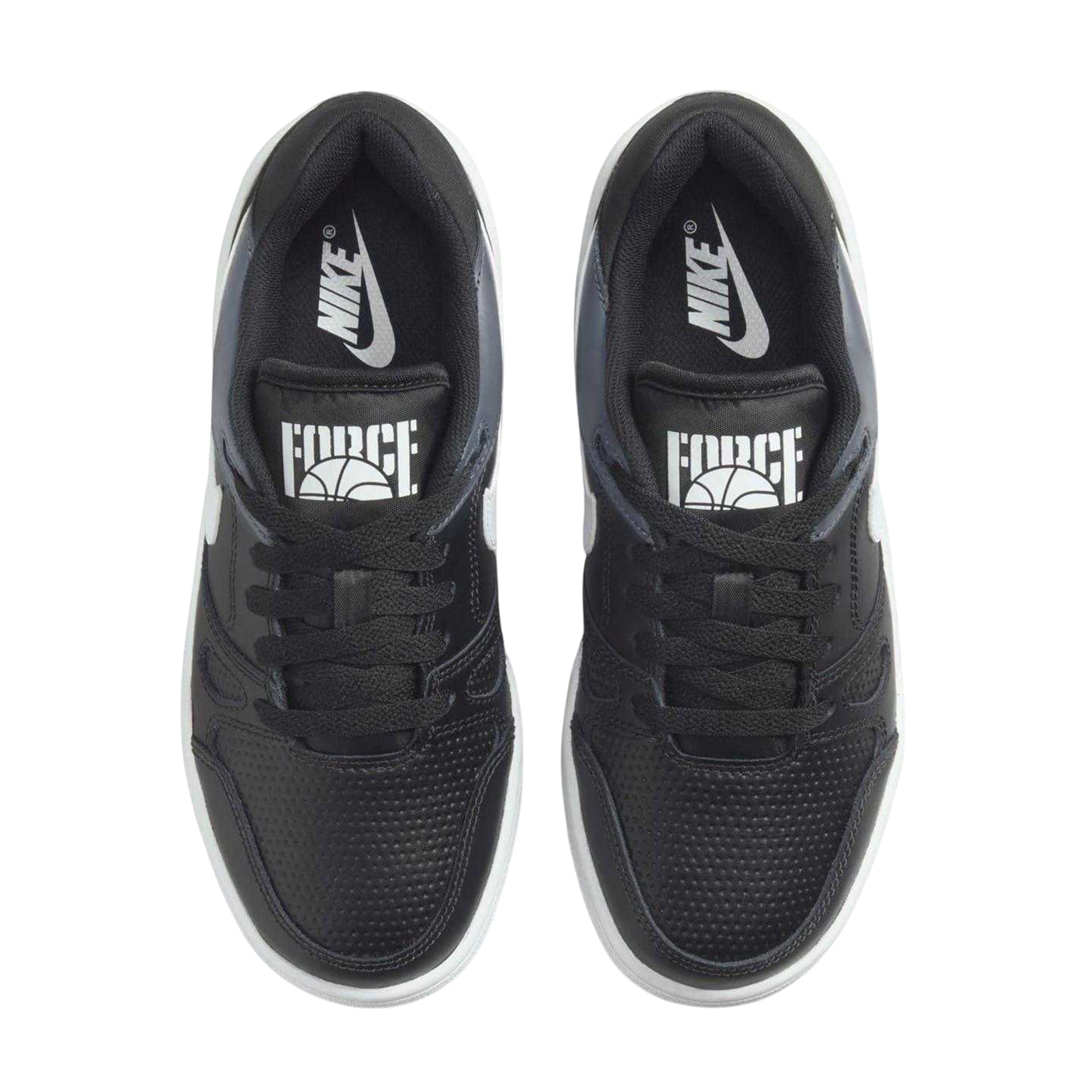 Black-White - Side - Nike Childrens-Kids Full Force Leather Shoes