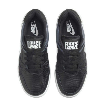 Black-White - Side - Nike Childrens-Kids Full Force Leather Shoes