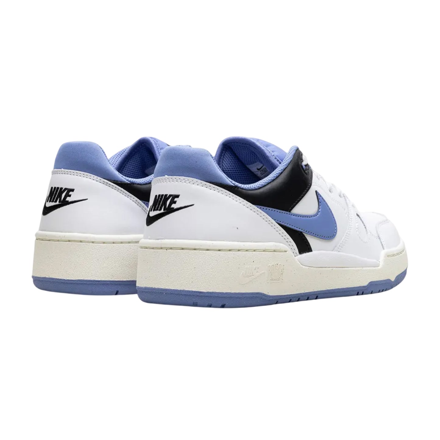 White-Blue - Back - Nike Childrens-Kids Full Force Leather Shoes