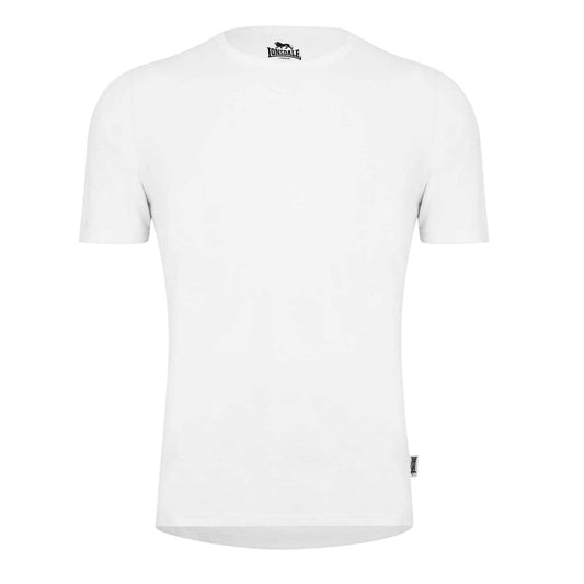 White - Front - Lonsdale Mens Plain Crew Neck T-Shirt
