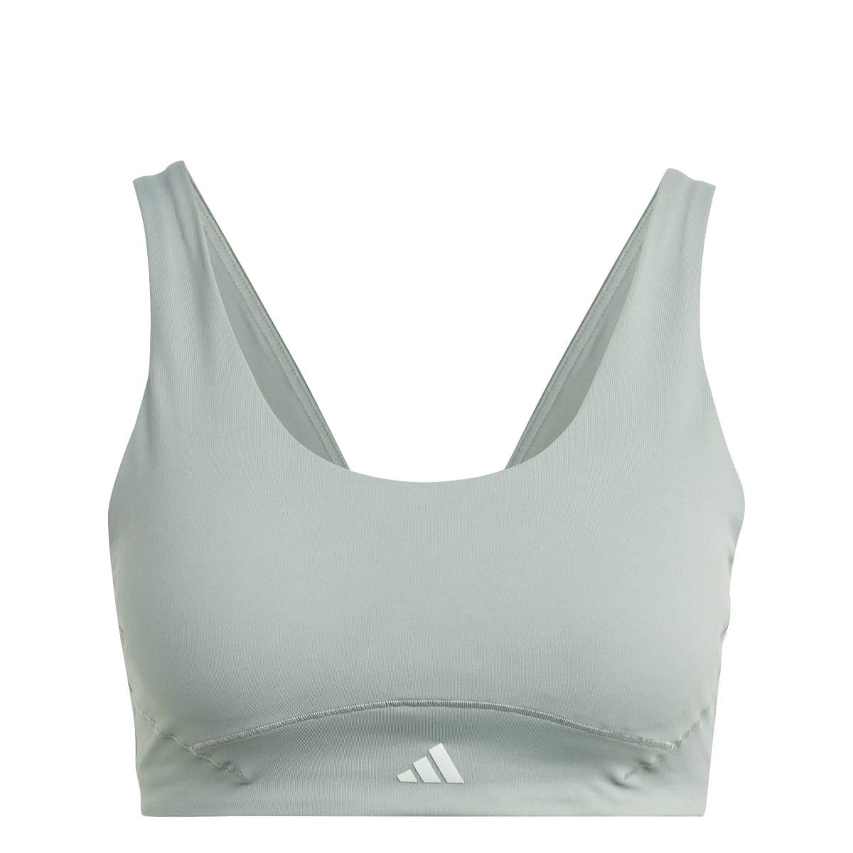Silver - Front - Adidas Womens-Ladies Medium Support Sports Bra