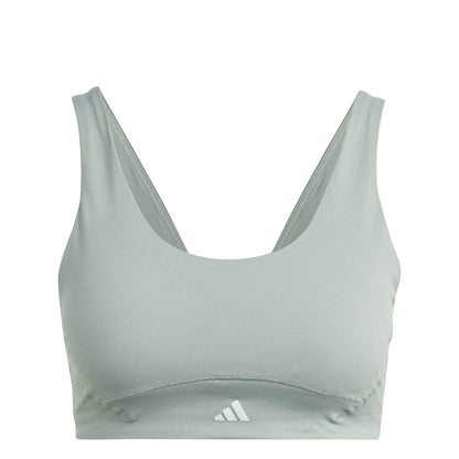 Silver - Front - Adidas Womens-Ladies Medium Support Sports Bra