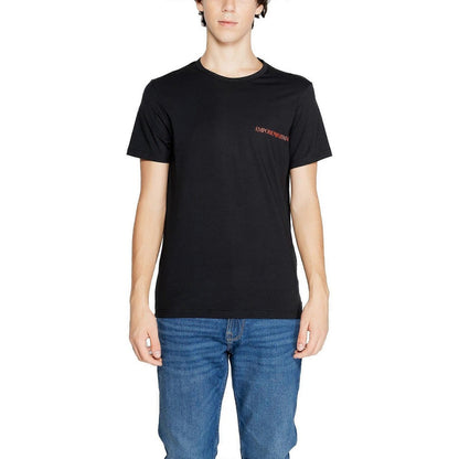 Black - Side - Emporio Armani Mens Crew Neck T-Shirt (Pack of 2)