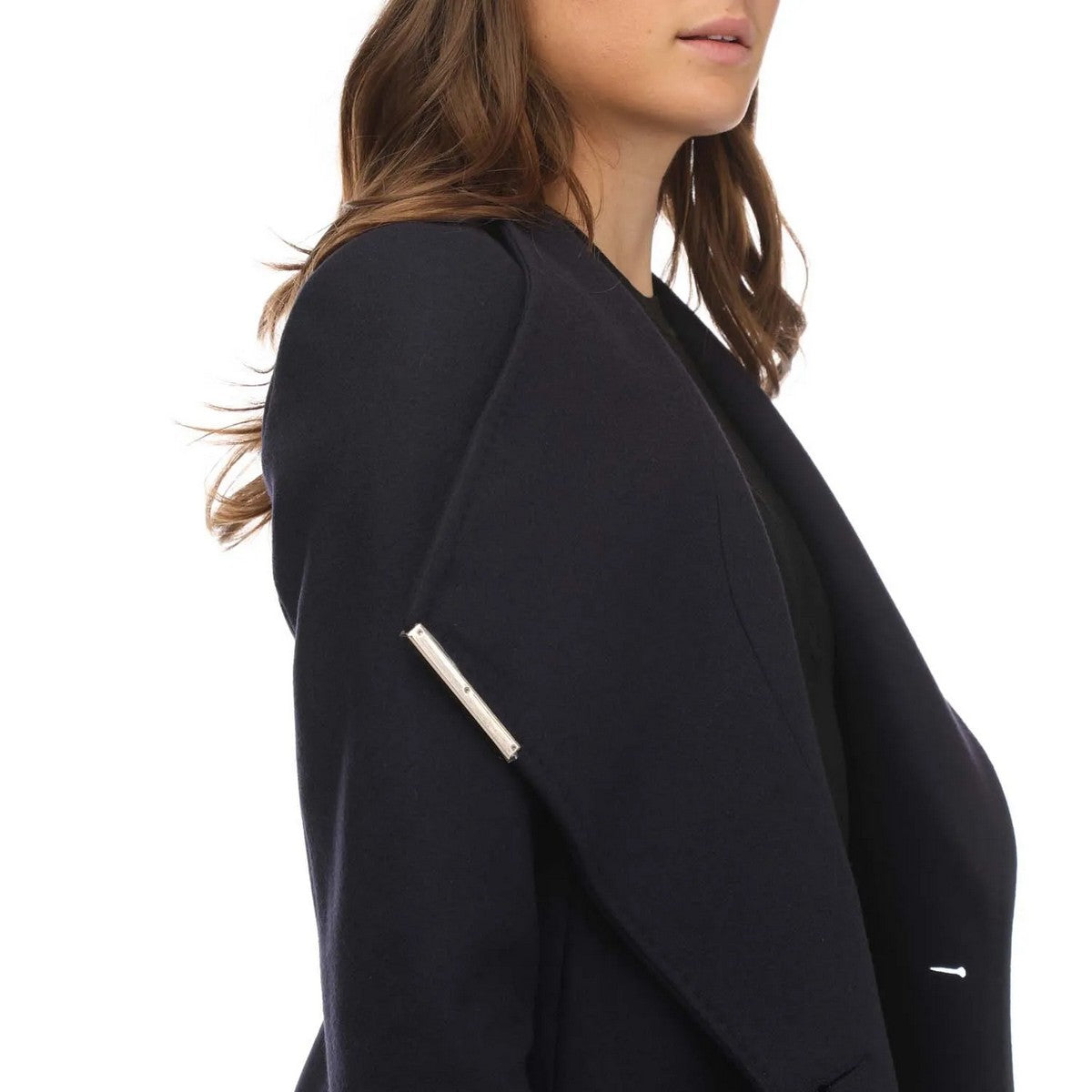 Navy - Side - Ted Baker Womens-Ladies Rose Wool Wrap Coat