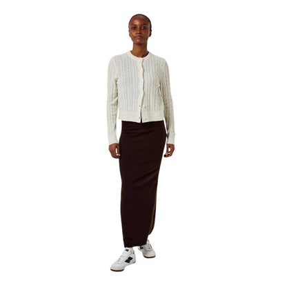 Vintage White - Side - Jack Wills Womens-Ladies Tinsbury Cable Knit Cardigan