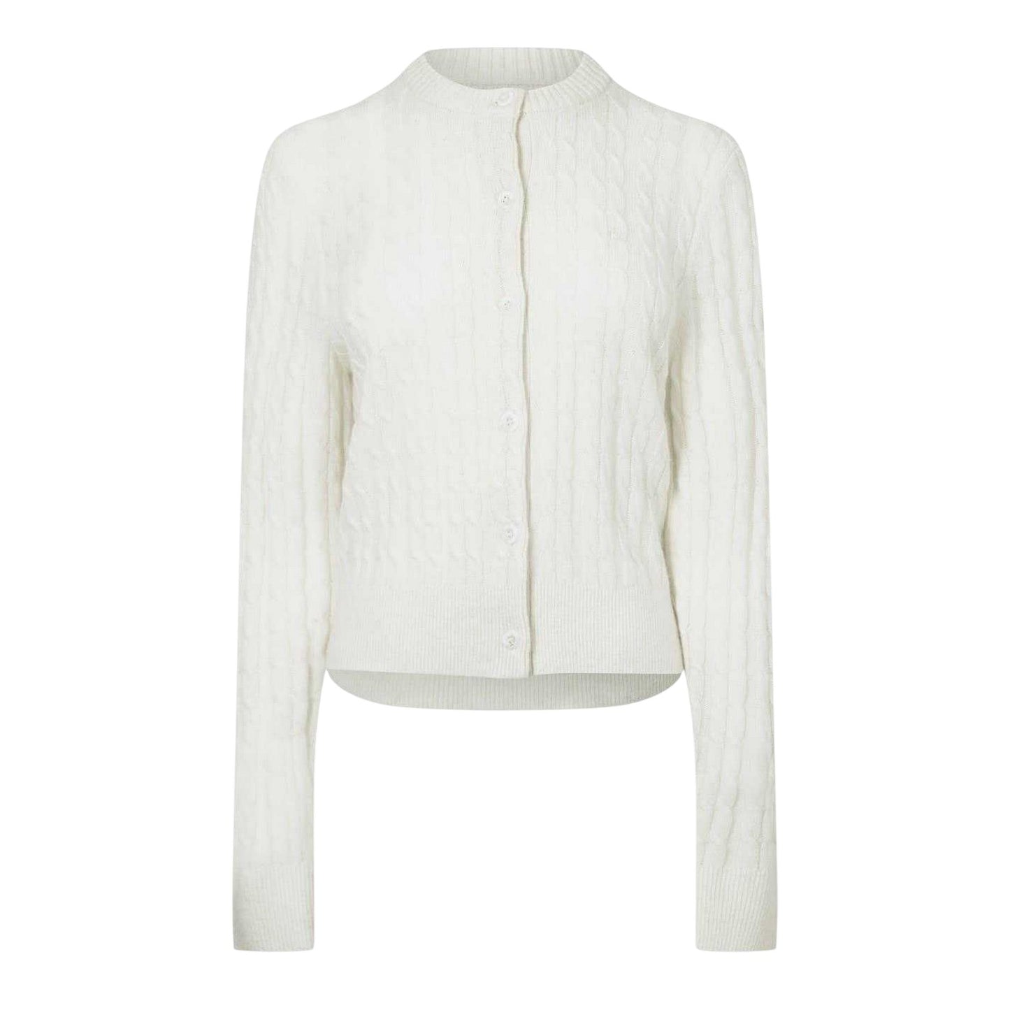Vintage White - Front - Jack Wills Womens-Ladies Tinsbury Cable Knit Cardigan