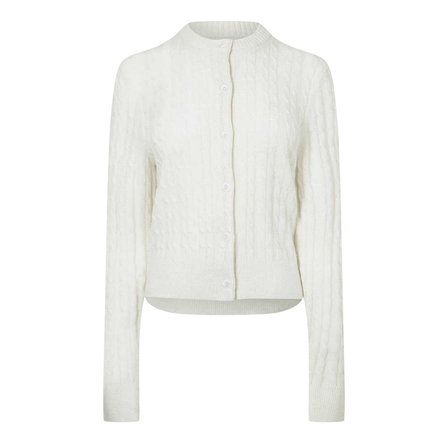 Vintage White - Front - Jack Wills Womens-Ladies Tinsbury Cable Knit Cardigan