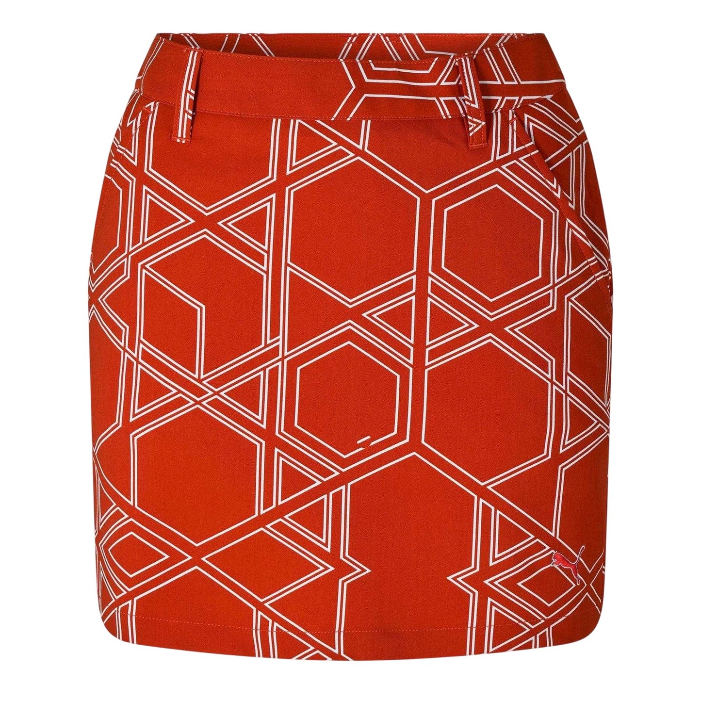 Red - Front - Puma Womens-Ladies Geometric Golf Skort