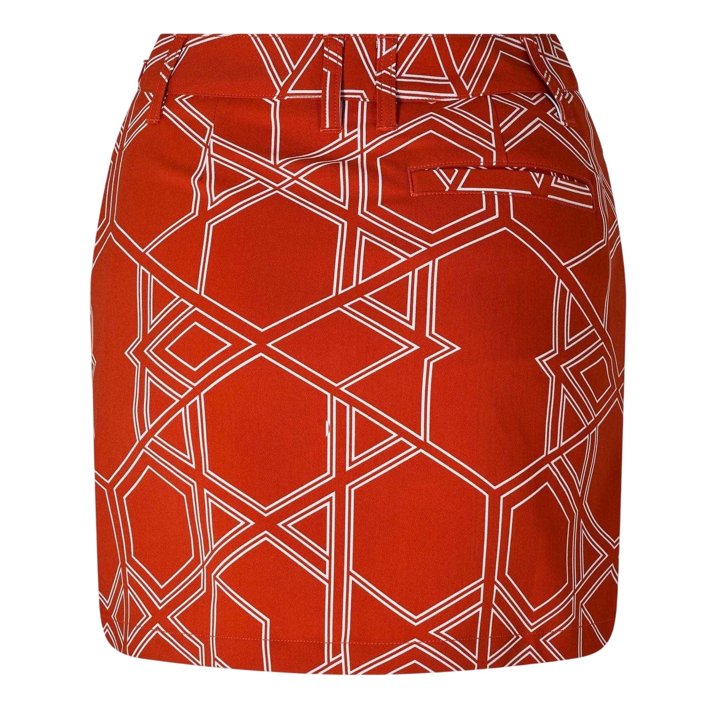 Red - Back - Puma Womens-Ladies Geometric Golf Skort