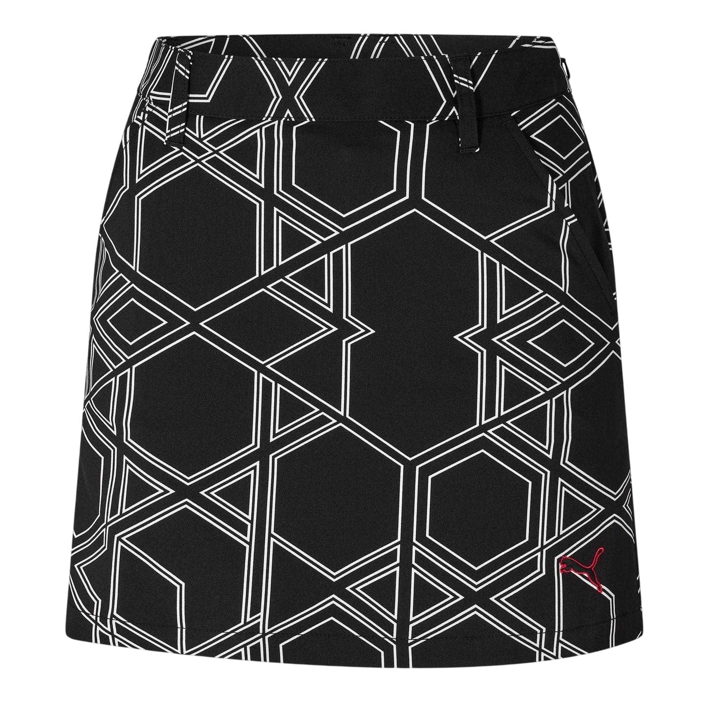 Black - Front - Puma Womens-Ladies Geometric Golf Skort