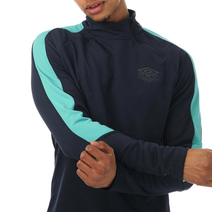 Navy - Lifestyle - Umbro Mens Pro Training Hybrid Drill Top