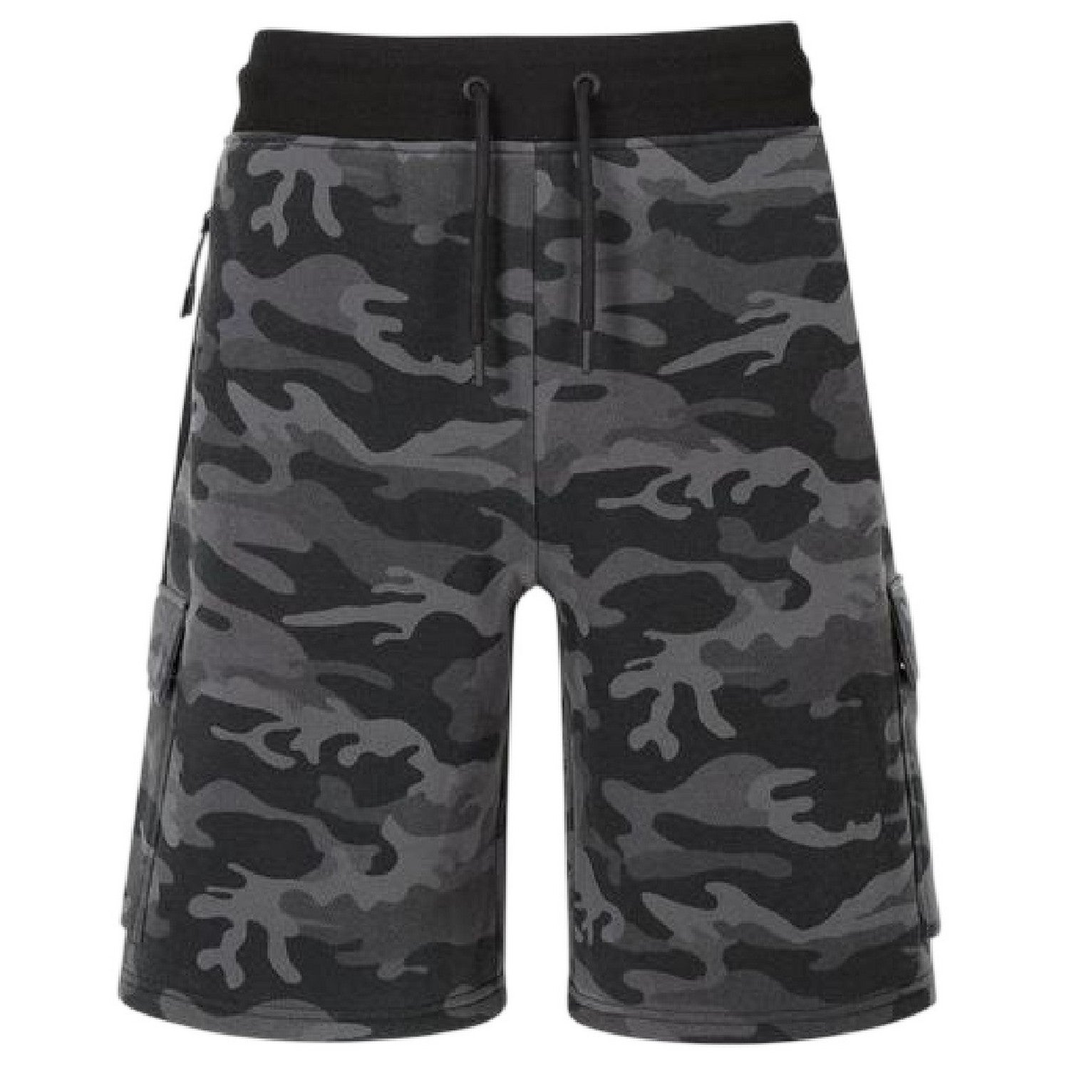 Black Camo - Front - Everlast Mens Camouflage Cargo Shorts