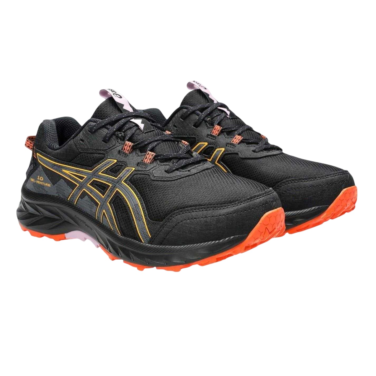 Black-Grey - Pack Shot - Asics Womens-Ladies Gel Venture Waterproof Trainers