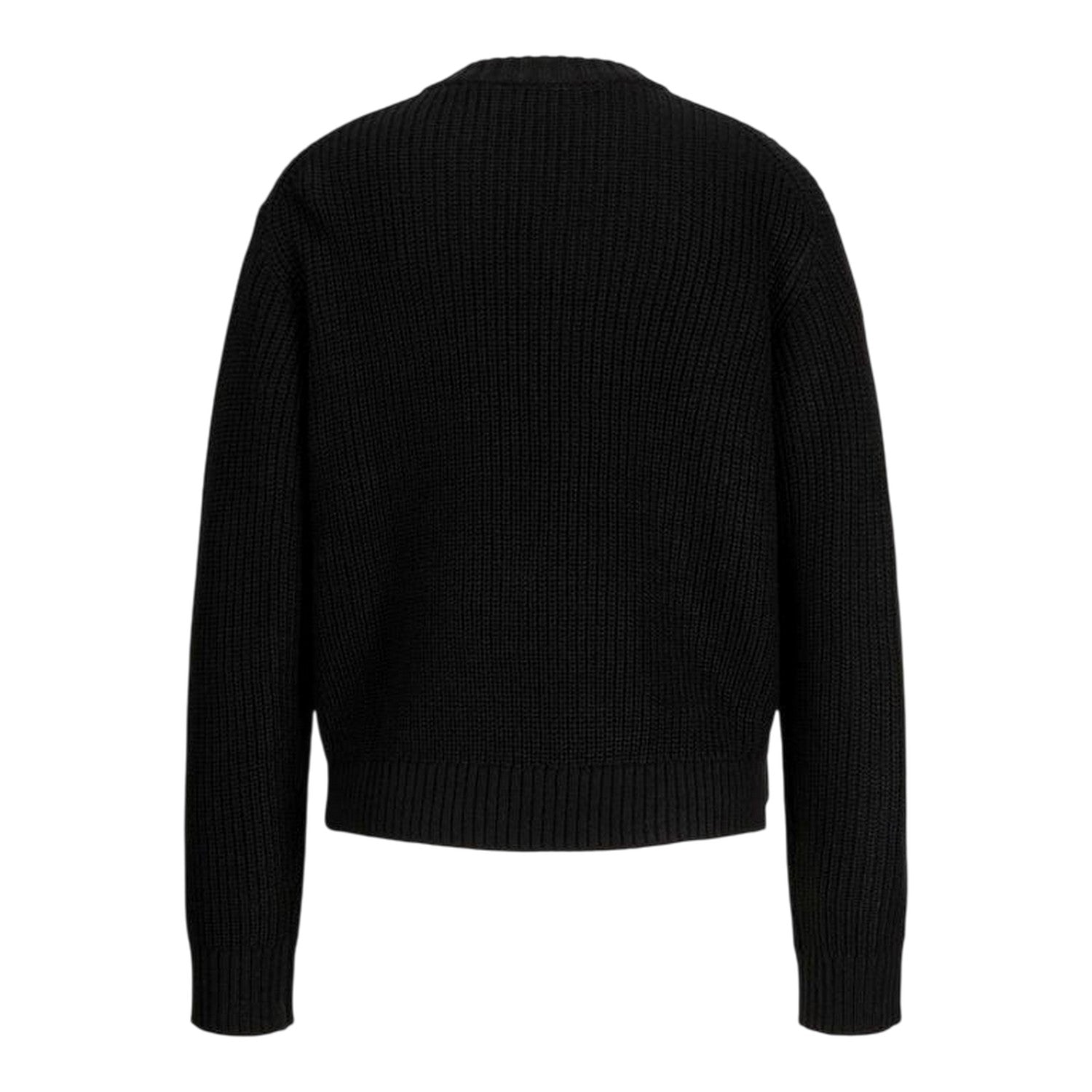 Black - Back - JJXX Womens-Ladies Knitted Crew Neck Raglan Jumper