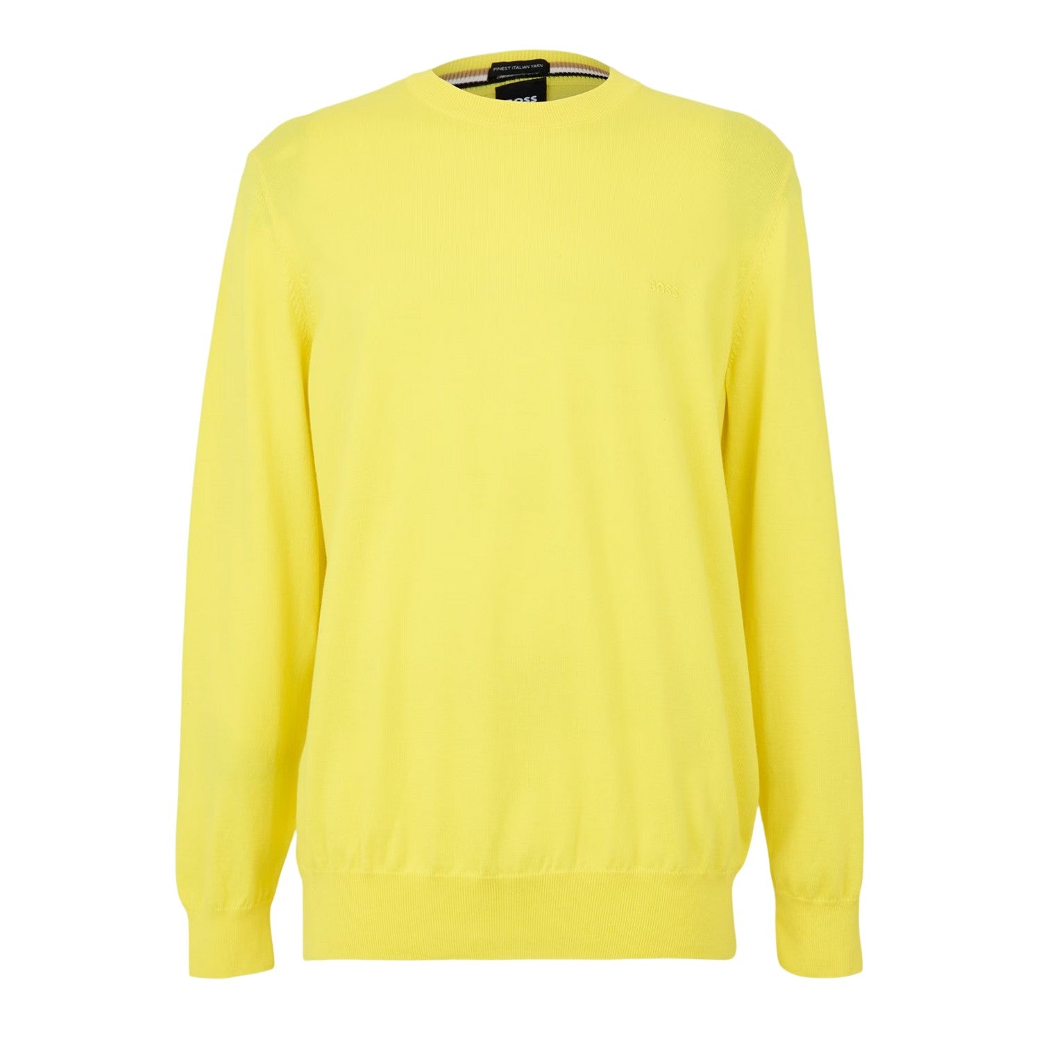 Bright Yellow - Front - Boss Mens Pascas Woven Jumper