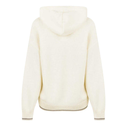 Vintage White - Back - Jack Wills Womens-Ladies Knitted Hoodie