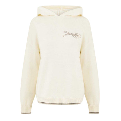 Vintage White - Front - Jack Wills Womens-Ladies Knitted Hoodie