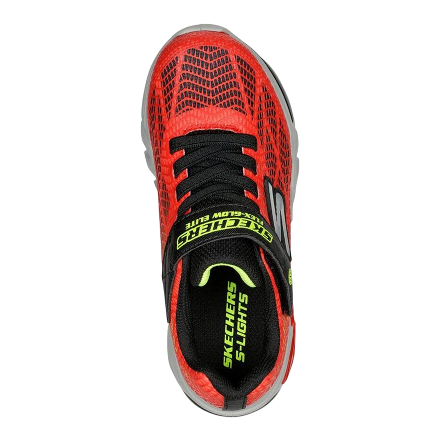 Red-Black - Side - Skechers Boys Flex-Glow Light Up Trainers
