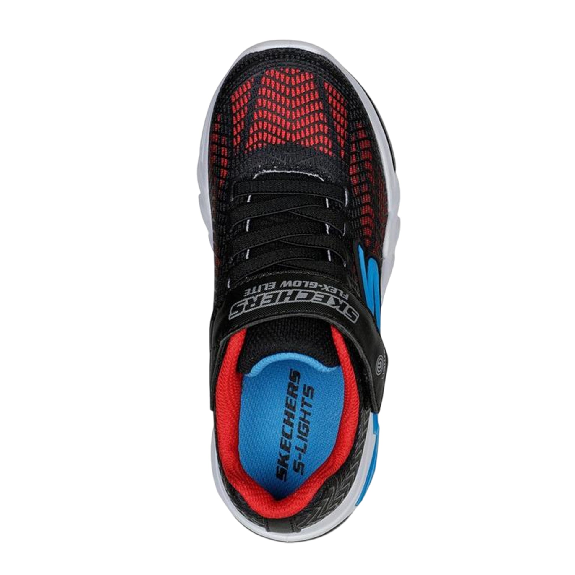 Black Blue - Side - Skechers Boys Flex-Glow Light Up Trainers