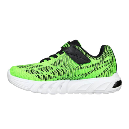 Lime-Black - Back - Skechers Boys Flex-Glow Light Up Trainers