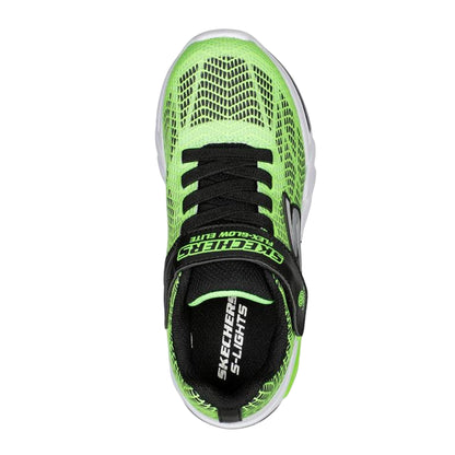 Lime-Black - Side - Skechers Boys Flex-Glow Light Up Trainers