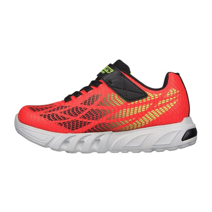 Red-Black - Back - Skechers Boys Flex-Glow Light Up Trainers