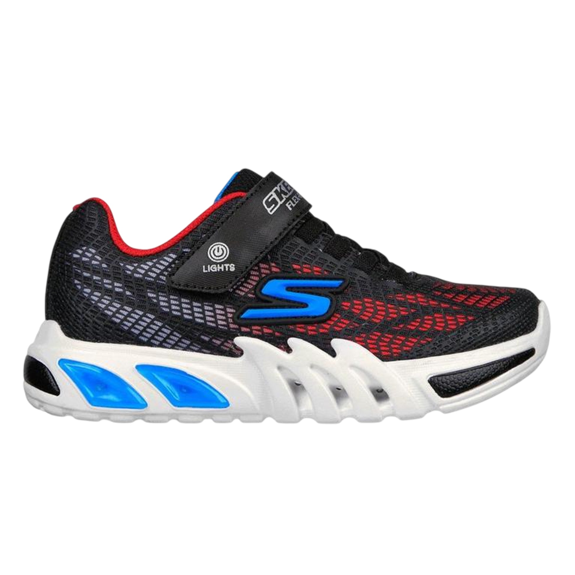 Black Blue - Front - Skechers Boys Flex-Glow Light Up Trainers