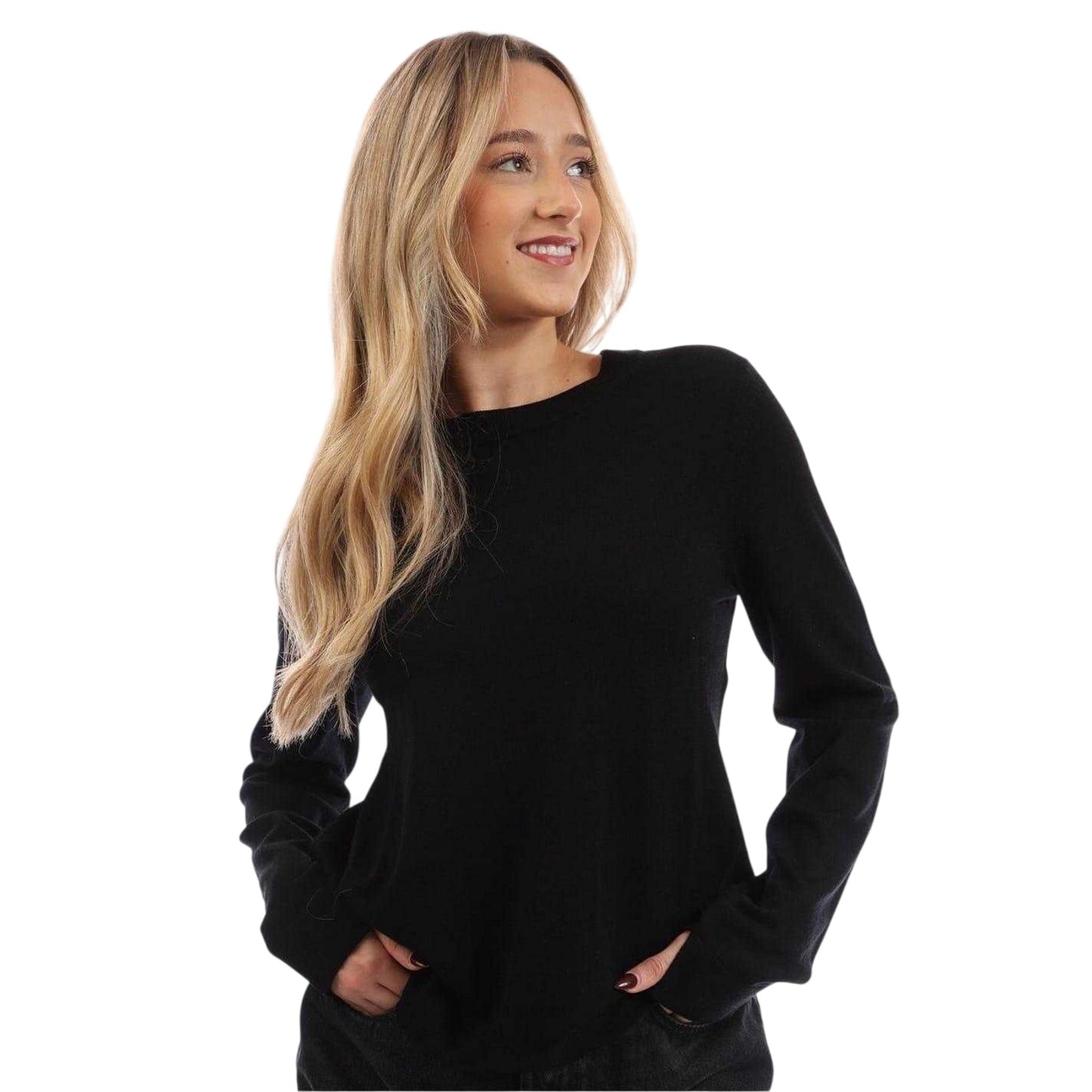 Black - Front - Boss Womens-Ladies Feganasi Crew Neck Pullover