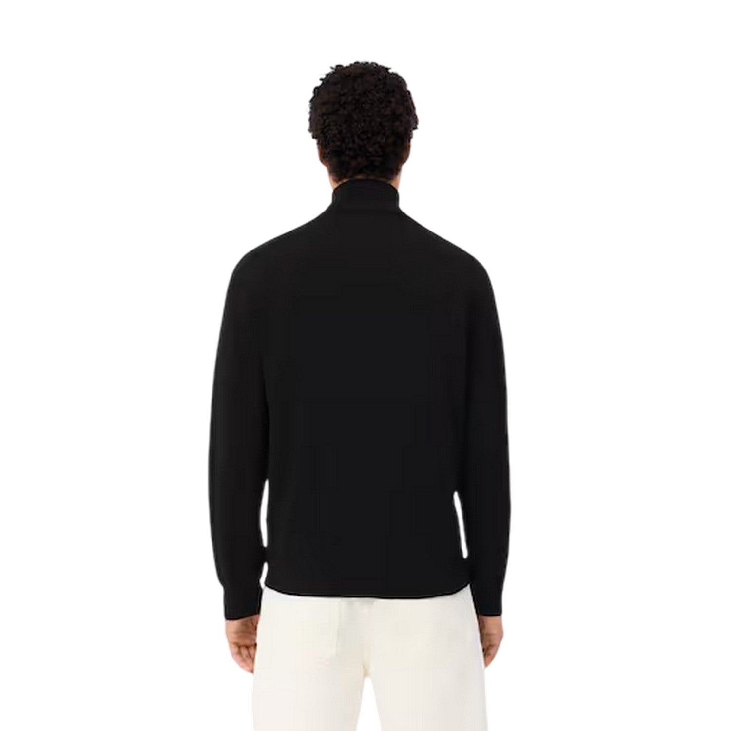 Black - Back - Lacoste Mens Quarter Zip Casual Jumper