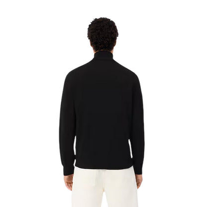 Black - Back - Lacoste Mens Quarter Zip Casual Jumper