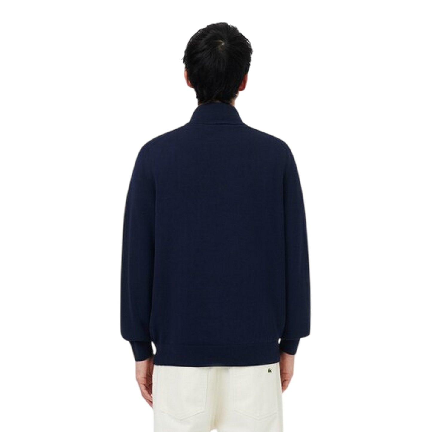 Navy - Back - Lacoste Mens Quarter Zip Casual Jumper