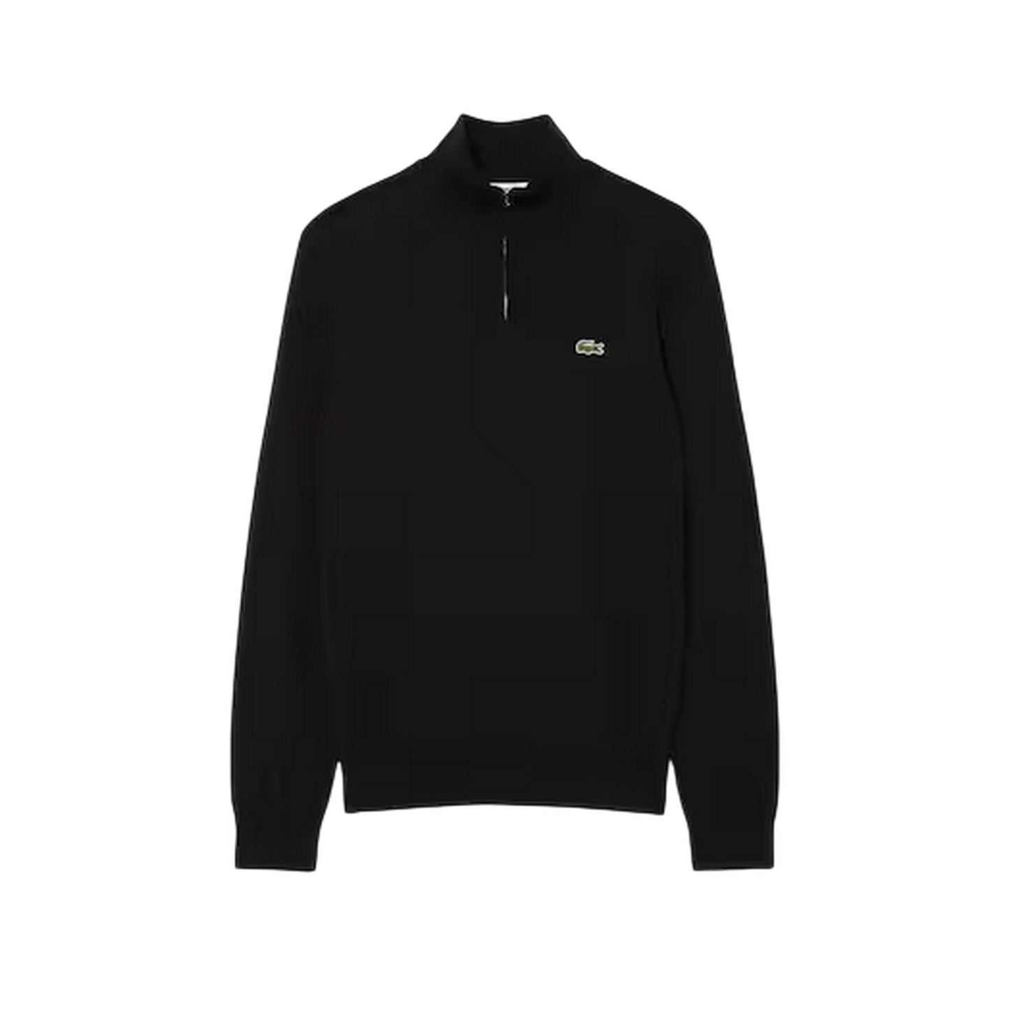 Black - Front - Lacoste Mens Quarter Zip Casual Jumper