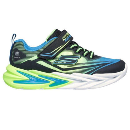 Black-Blue - Front - Skechers Boys Flex-GlowUltra Light Up Trainers