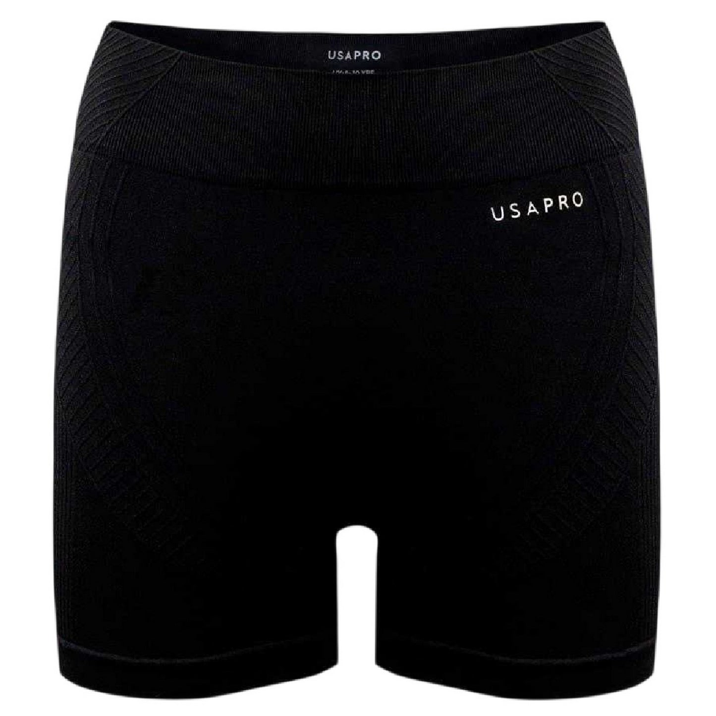 Black - Front - USA Pro Childrens-Kids Seamless Cycling Shorts