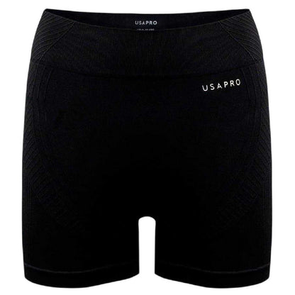 Black - Front - USA Pro Childrens-Kids Seamless Cycling Shorts