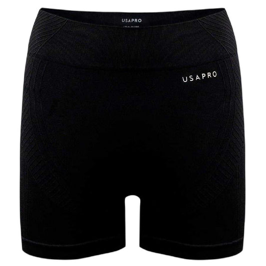 Black - Front - USA Pro Childrens-Kids Seamless Cycling Shorts