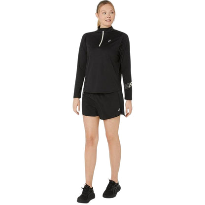 Black - Side - Asics Womens-Ladies Icon Running Shorts