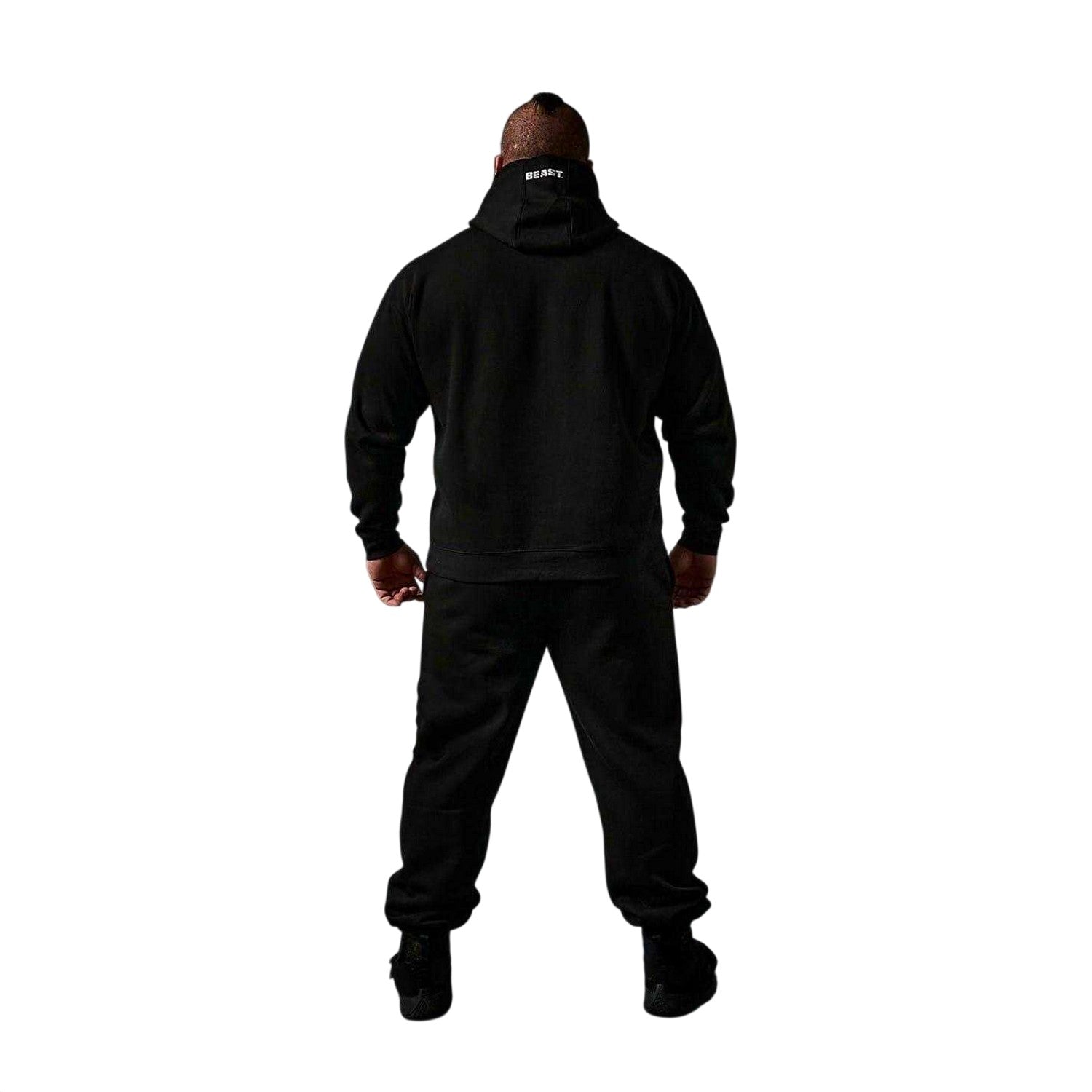 Black - Back - BEAST Mens Graphic Print Relaxed Fit Pullover Hoodie