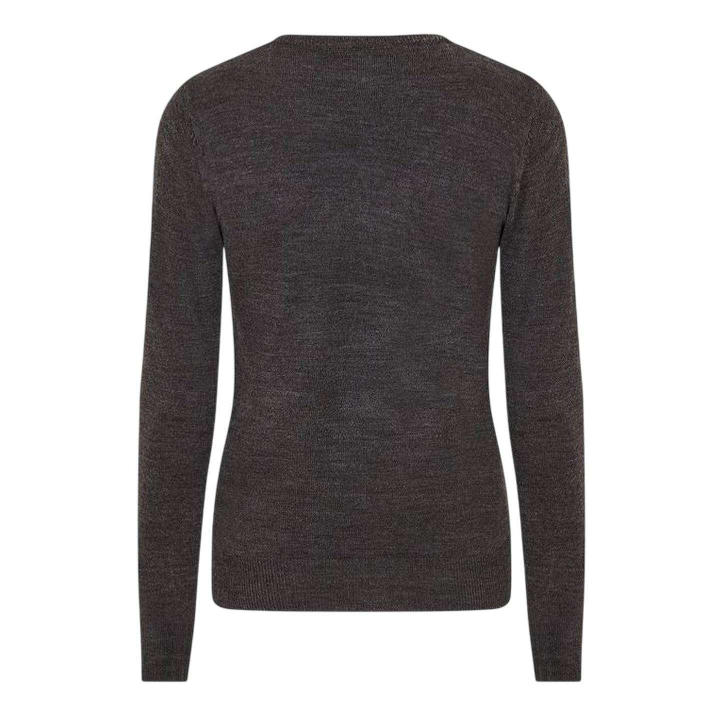 Dark Charcoal Marl - Back - Brave Soul Mens Flat Knit Crew Neck Jumper
