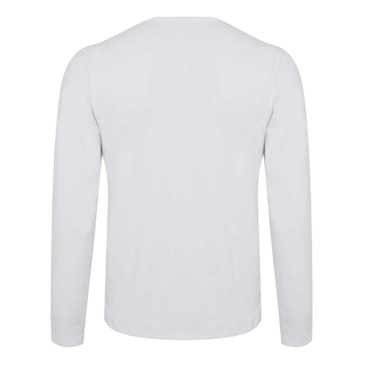 White - Back - Lonsdale Mens Plain Crew Neck Long-Sleeved T-Shirt
