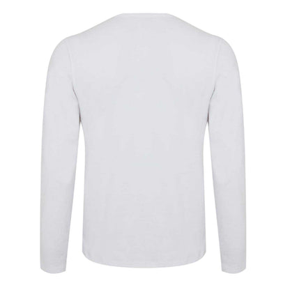 White - Back - Lonsdale Mens Plain Crew Neck Long-Sleeved T-Shirt