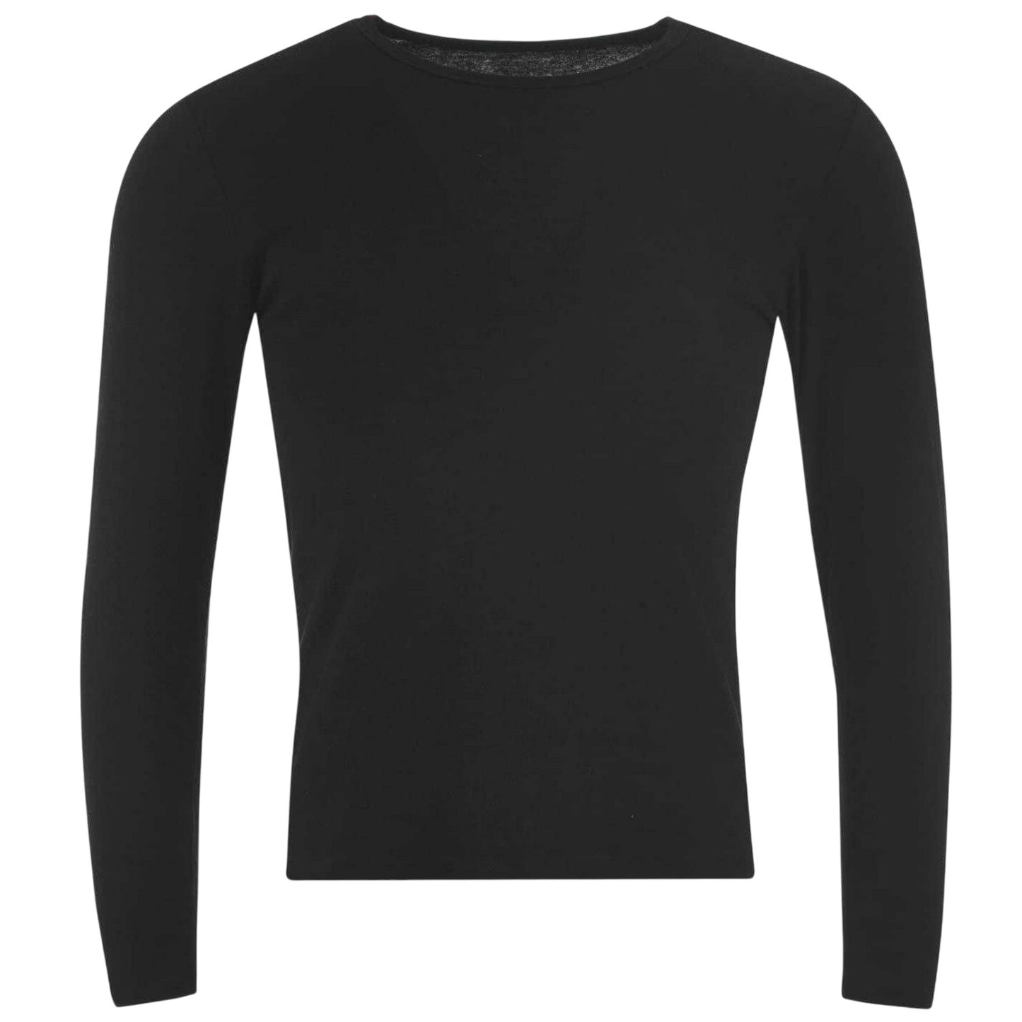 Black - Front - Lonsdale Mens Plain Crew Neck Long-Sleeved T-Shirt