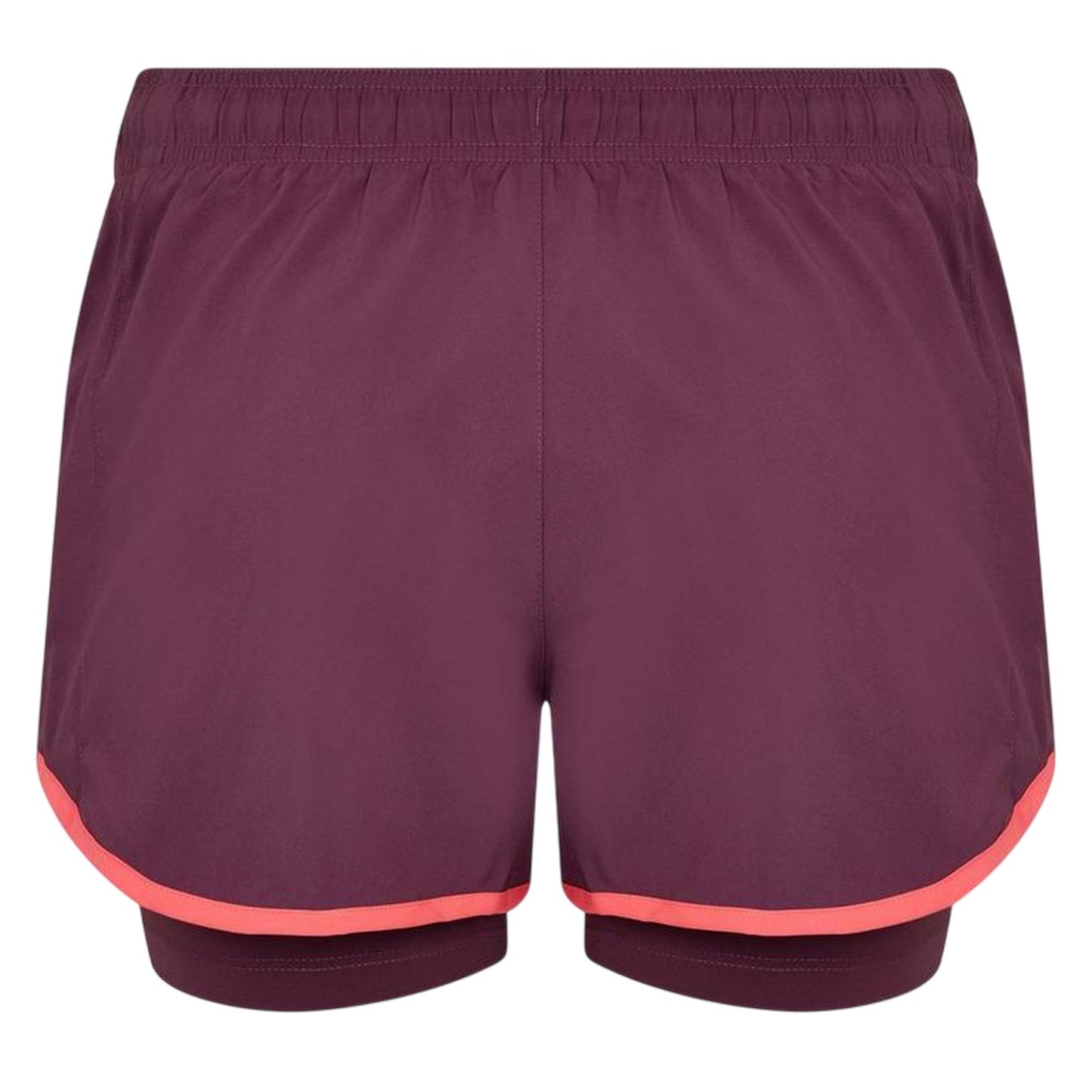 Mauve-Coral - Back - New Balance Womens-Ladies 2 in 1 Running Shorts