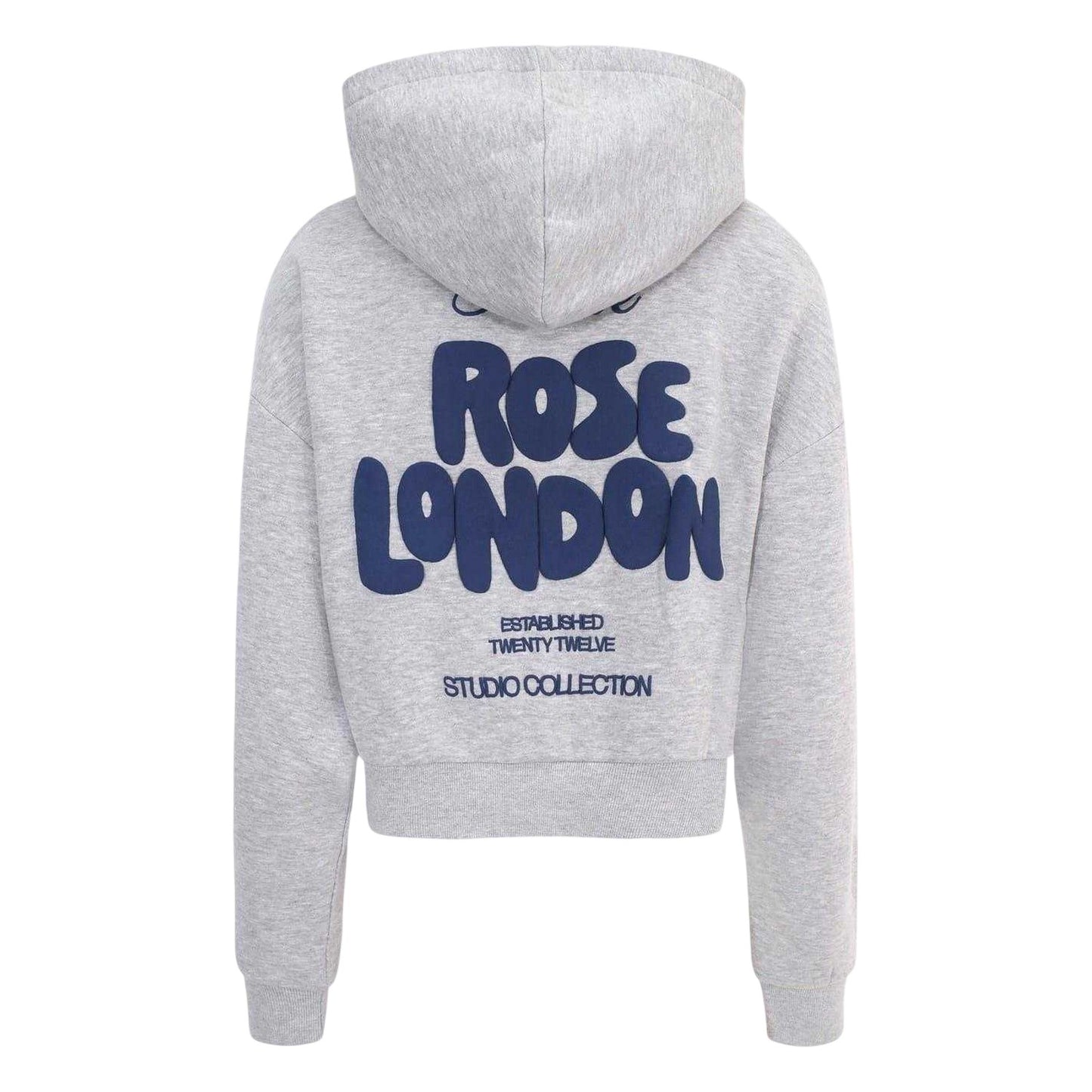Grey Marl - Back - London Womens-Ladies Long-Sleeved Hoodie