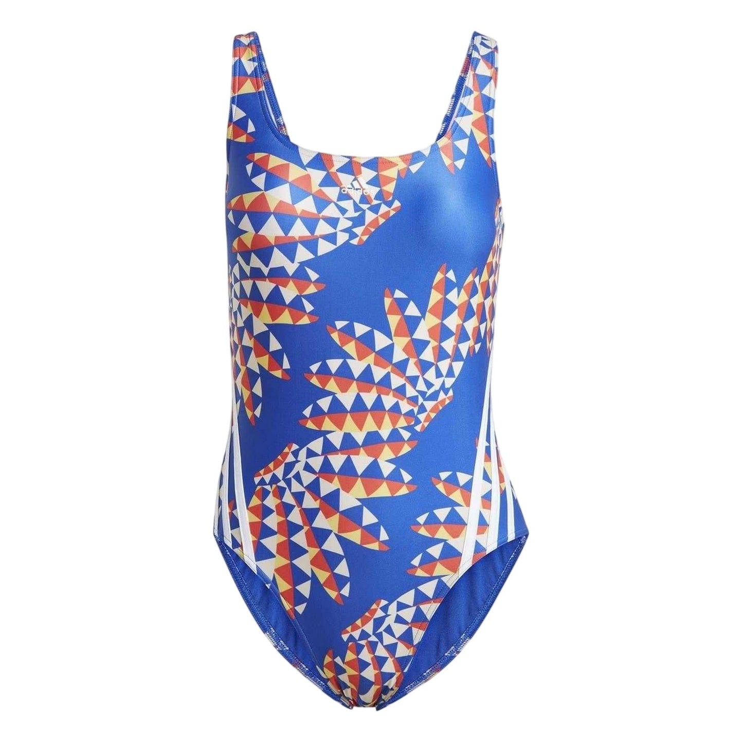 Blue - Front - Adidas Womens-Ladies Farm CLX Geometric One Piece Swimsuit