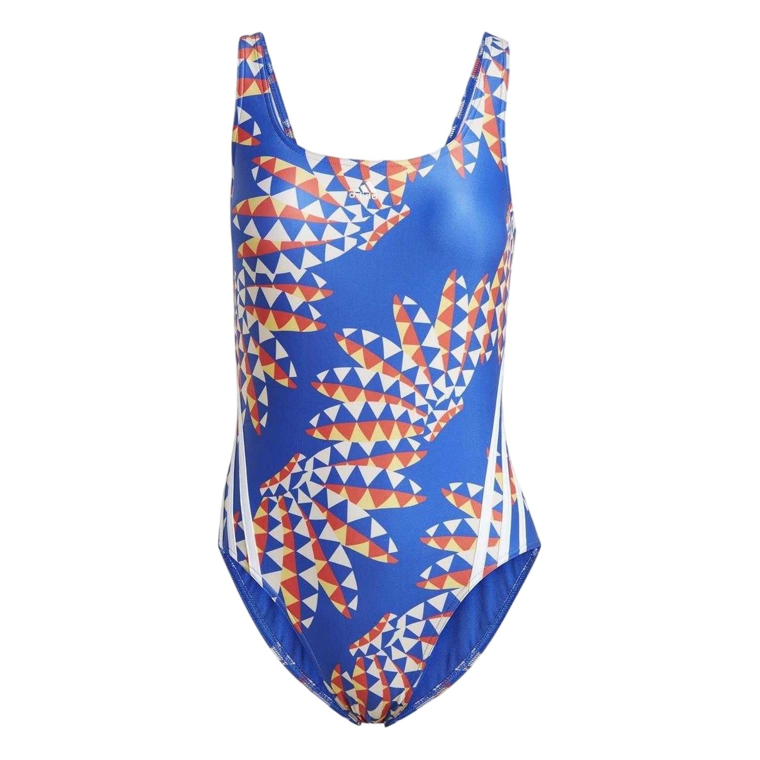 Blue - Front - Adidas Womens-Ladies Farm CLX Geometric One Piece Swimsuit
